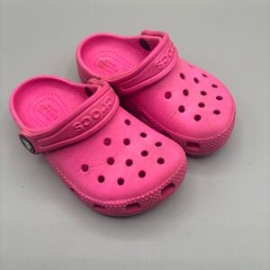 Youth Toddler Crocs Girls Size 7 Pink Classic Clog Slide On Shoe